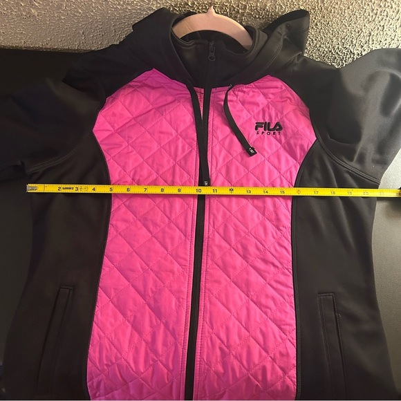 Fila Sport Girl's Full Zip Hooded Jacket Pink/Black Athletic Sports Workout - Picture 9 of 10
